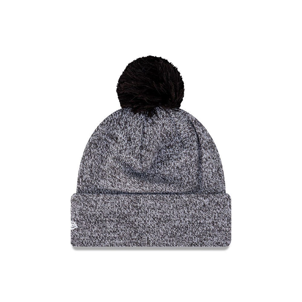 New York Yankees Beanie - Marle Black and White MLB Pom Knit - New Era